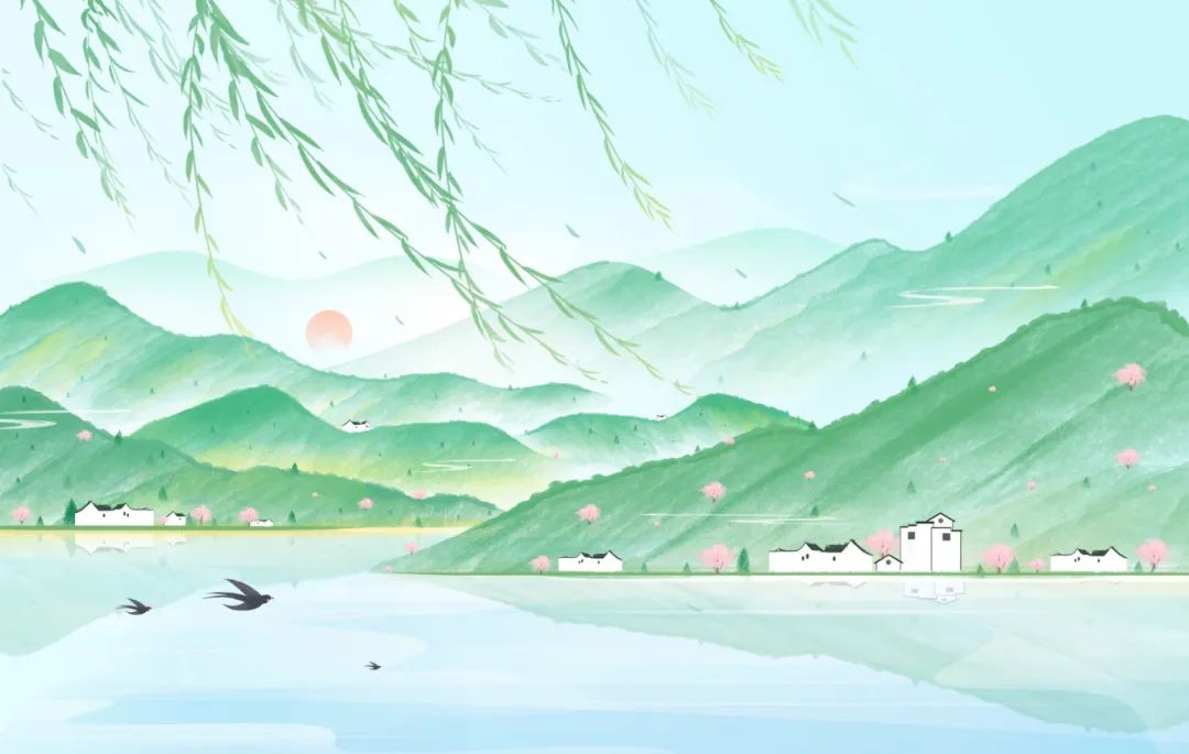 摄图网_402420349_banner_立春水墨山水绿色柳树江南水乡插画背景（企业商用）.jpg